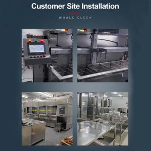 Three Tanks PLC Automatic Ultrasonic Cleaning Machine With Mechanical Robot Arm
