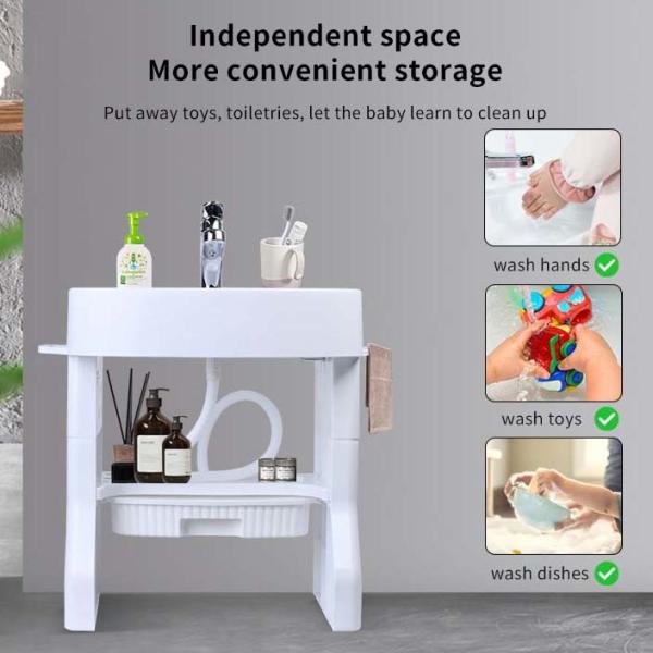 Large Square Type Children's Washstand Hot Selling Safety Standards White / Pink