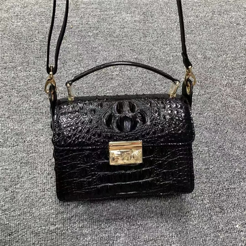 Fashion Lady Purse Genuine Exotic Crocodile Leather Women Flap Bag Authentic Real Alligator Skin Female Small Handbag
