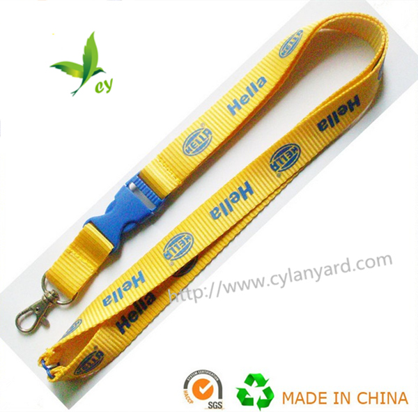 Imprinted logo polyester lanyards