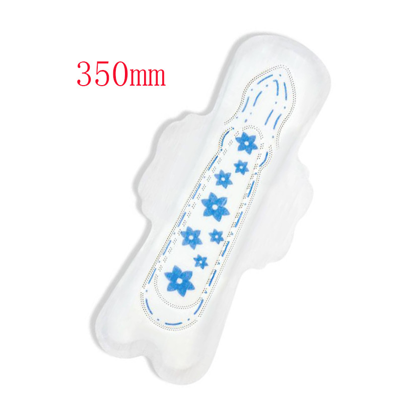 Wholesale Super Soft White Blue Chip Disposable 350mm Sanitary Pad For Woman