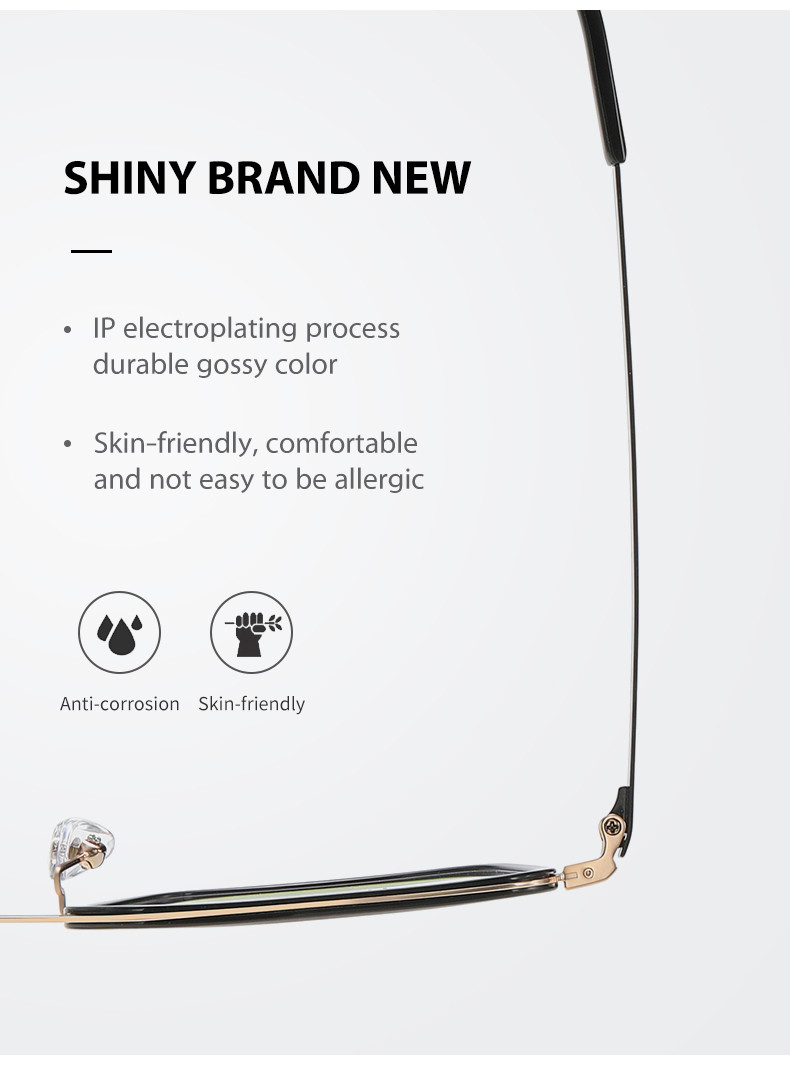 Clear Lens Acetate Titanium Glasses , Unisex Metal Frame Glasses