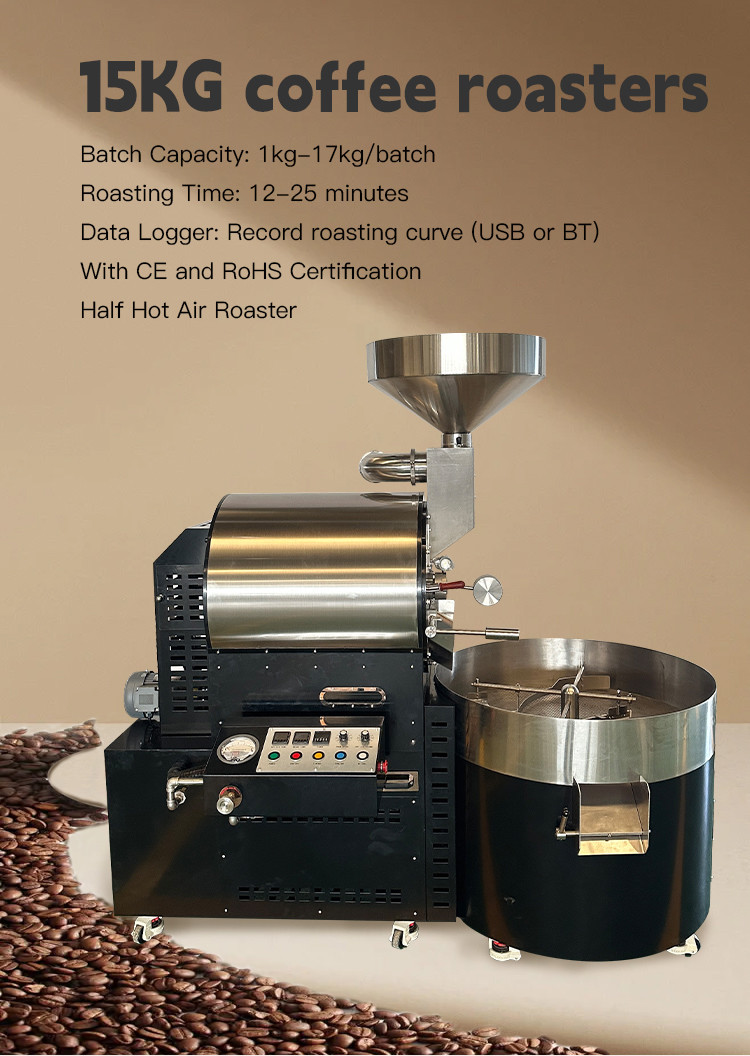Half Hot Air Roaster Drum Half Hot Air Coffee Roaster Coffee Roaster Machine for Factory