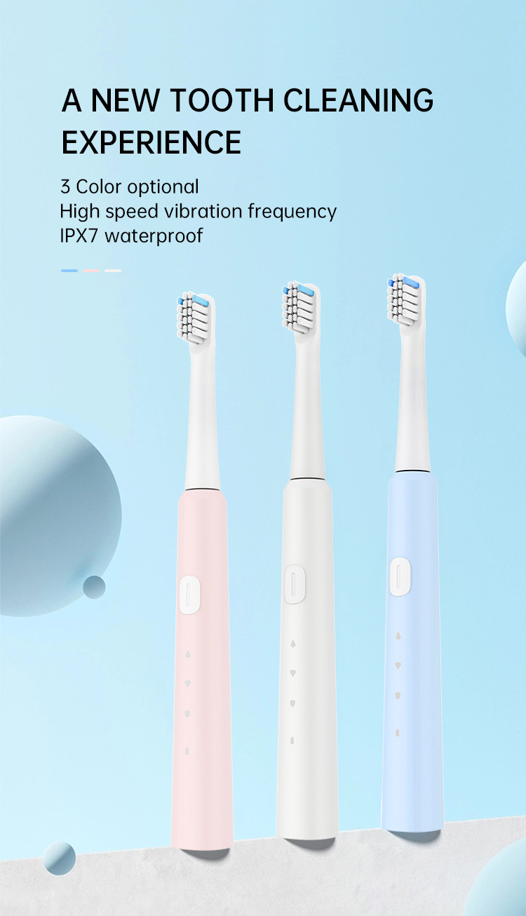 3 Brushing Modes Smart Timer Rechargeable Sonic Electric Tooth Brush for Adults