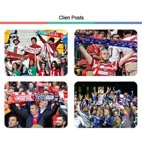 100% Polyester National Soccer Scarf Custom Apparel Accessories