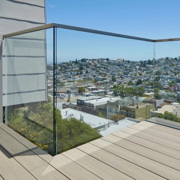 Frameless Glass Balcony Balustrade 12mm Thick Toughened Glass Balcony Railings