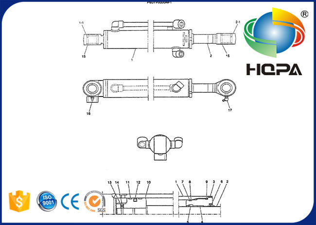 PE01V00004R100 Dozer Cylinder Seal Kit For Kobelco SK13SR SK45SR