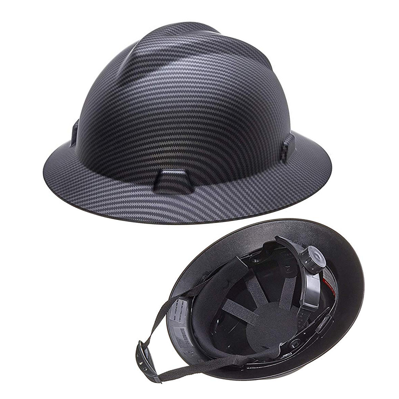 T152 ANSI V Round Large Head Protection Safety Helmet 6 Points Webbing Suspension White