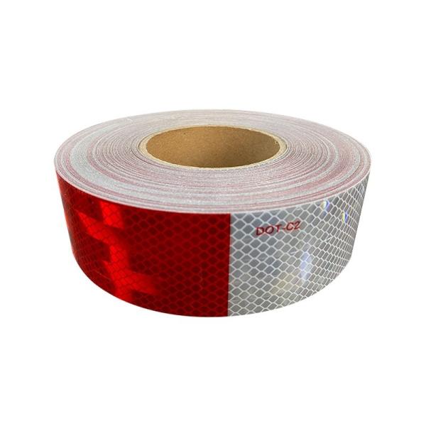 Self Adhesive DOT-C2 Red And White Prismatic Retro Reflective Reflector Tape