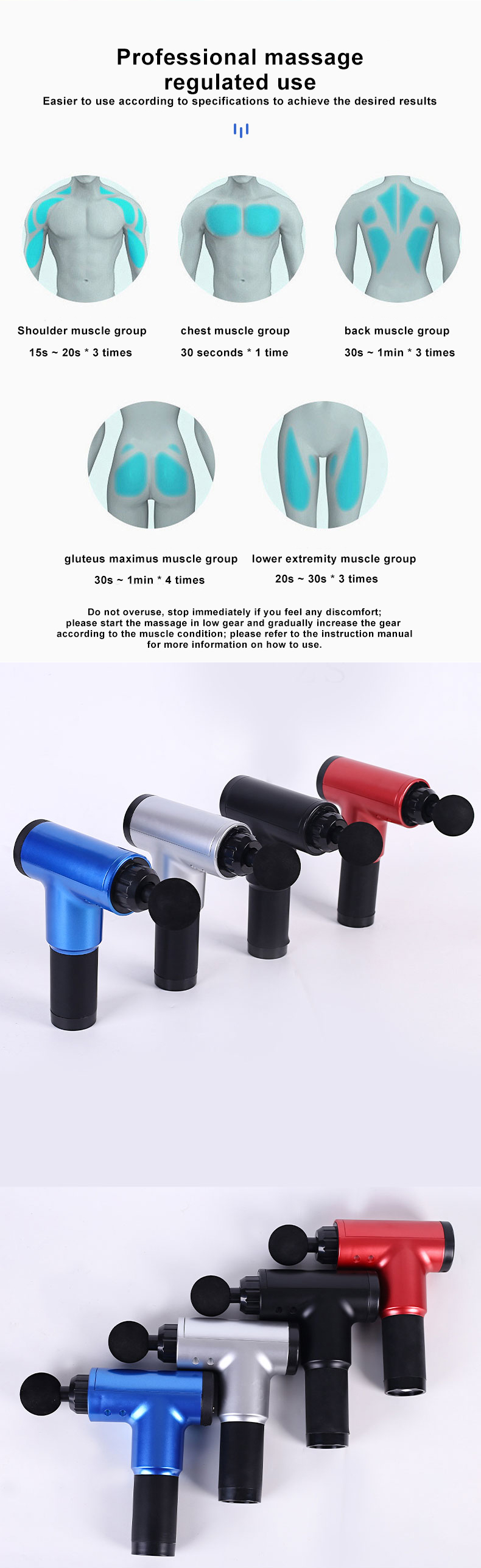 Portable Cordless Vibration Deep Tissue Muscle Massage Gun