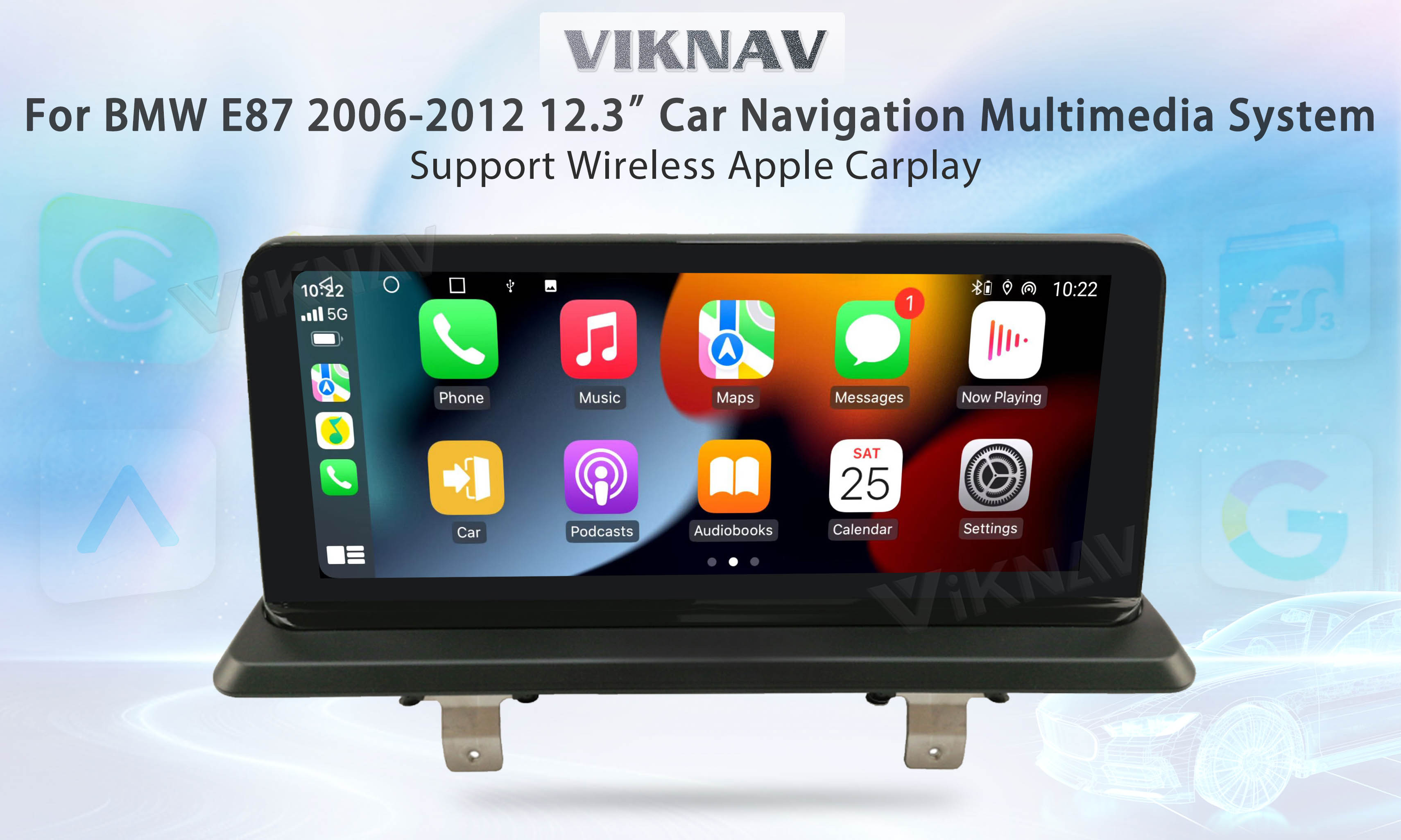 Viknav 12.3 inch Car Radio For BMW 1 Series E87 2006-2012 CIC System Navigation with screen DVD Multimedia 128GB