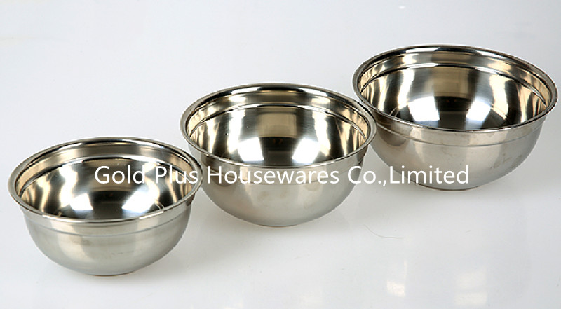 Kitchen Steel Salad Food Serving Bowl Set 5pcs Natural Color Mixing