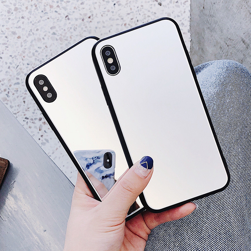 Electroplated Finish Mirror Girly Makeup Phone Cases / Iphone 7 Plus Protective Case