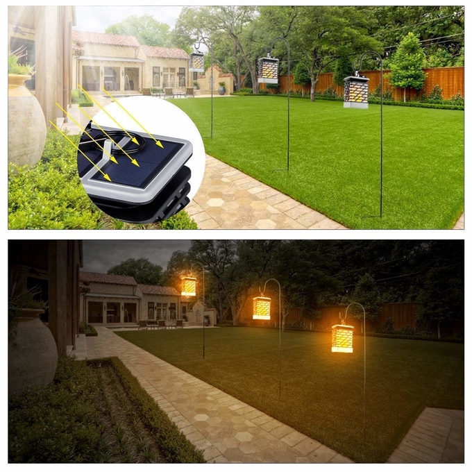 Christmas Decorative Party Solar Powered Outdoor Hanging Garden Solar Lantern Led Solar Flame Lights For Garden Landscap 4