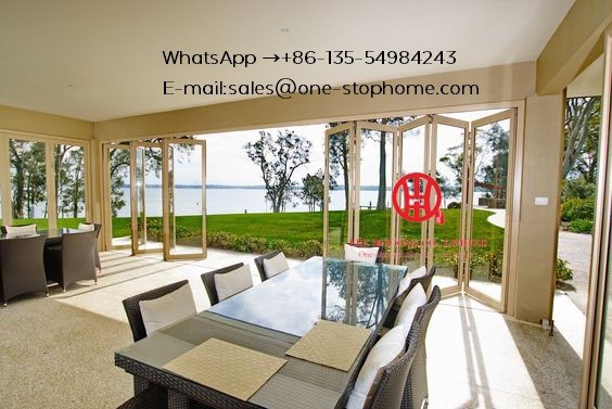 Double/Triple Glazing Tempered Glass Door,Aluminum Alloy Sheet Patio Door,Folding door