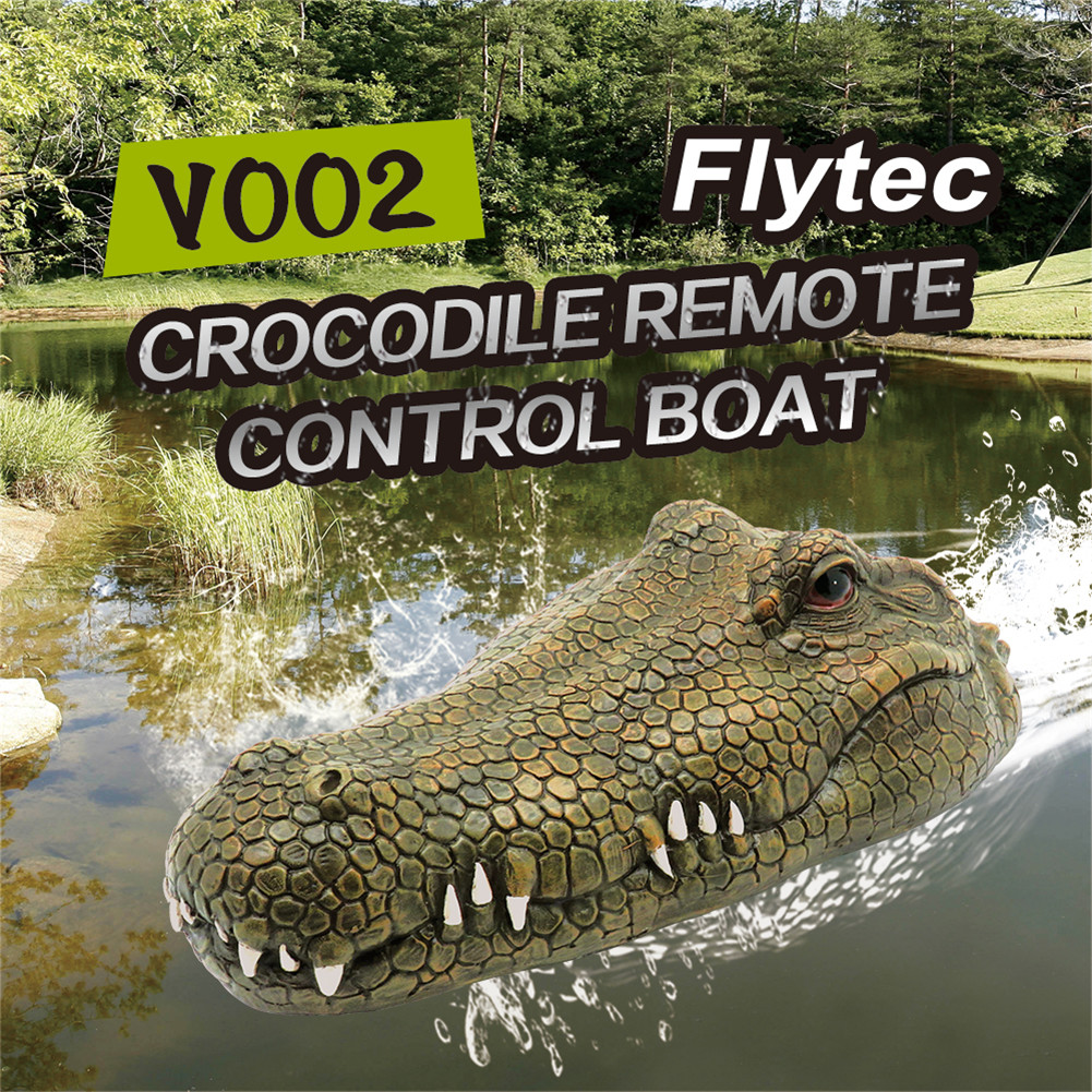 2.4ghz Remote Control RC Boat Simulation RC Crocodile Head Army Color