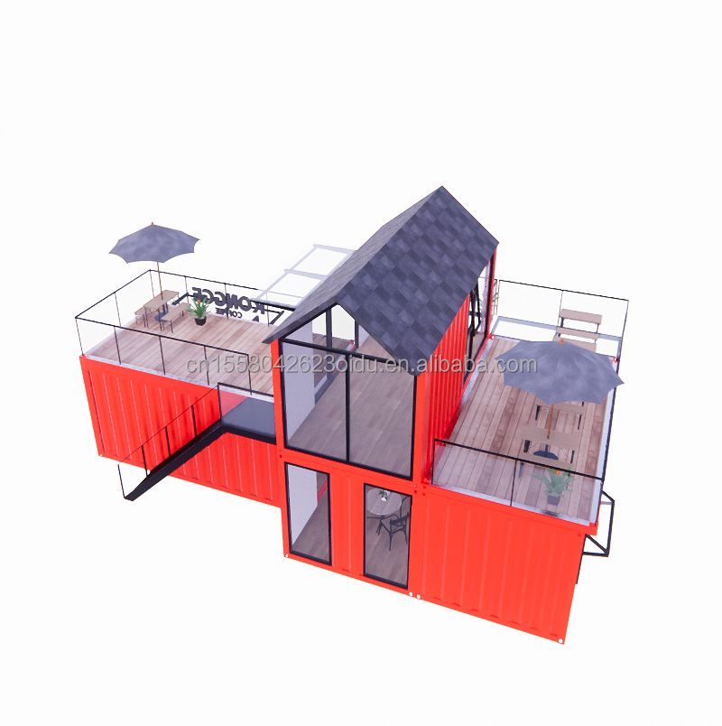 Bathroom Steel Structure Container Villa House for 4 bedrooms and 1 garage in 20FT Modern Style