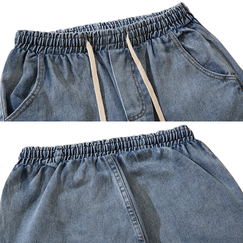 Manufactuer OEM Women'S Casual Denim Jogger Pants Ladies Drawstring Elastic Waist Jeans