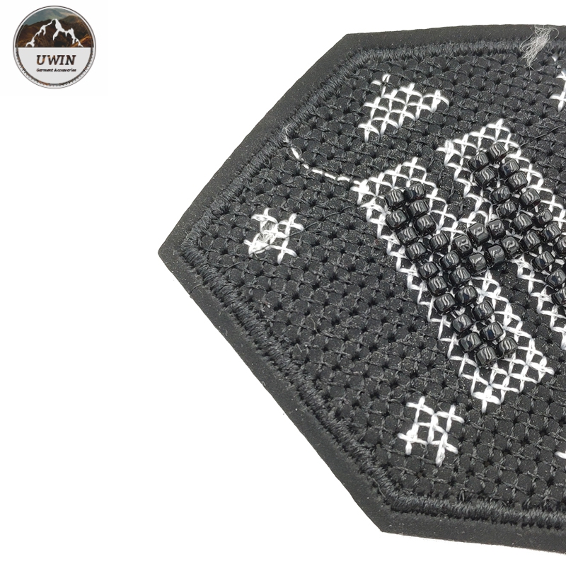 Beads 3D Sew On Embroidered Patches Number / Letter Design For Clothing