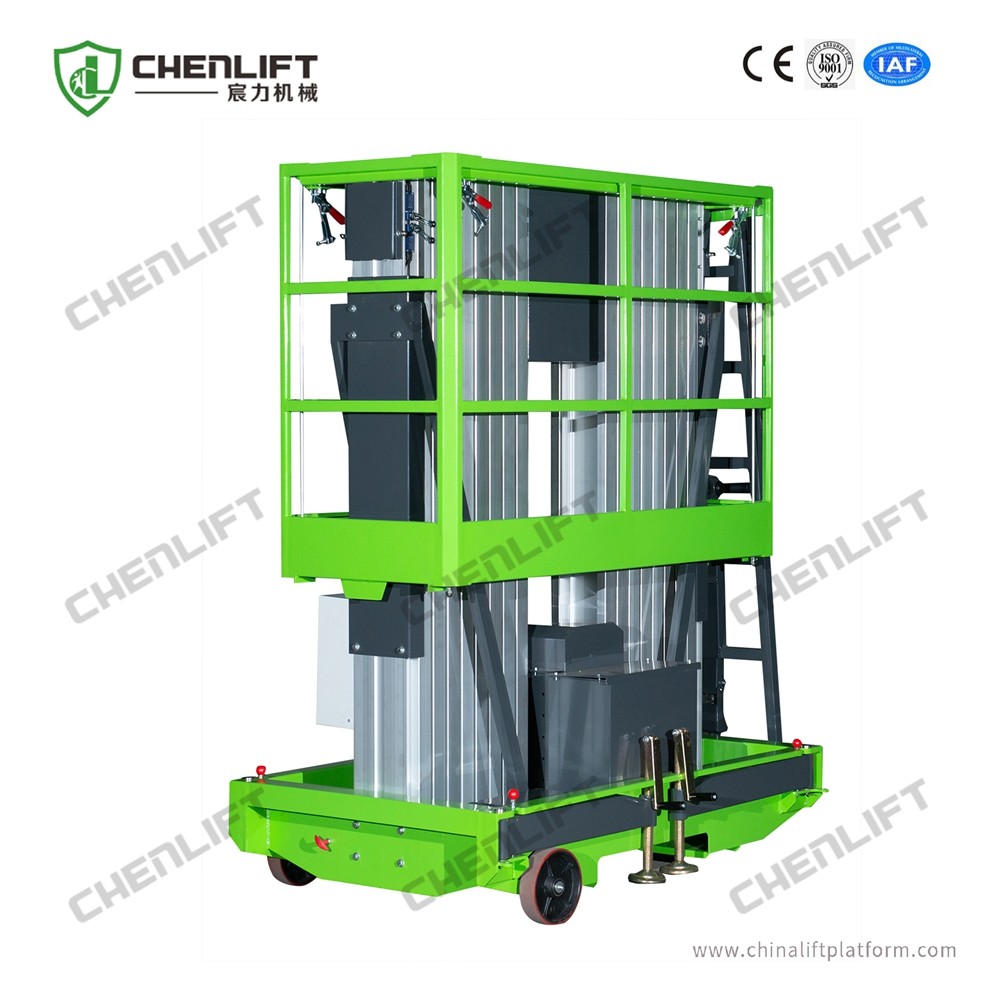 9 Meters Height Double Mast Aerial Work Platform With Small Loading Capacity 200Kg
