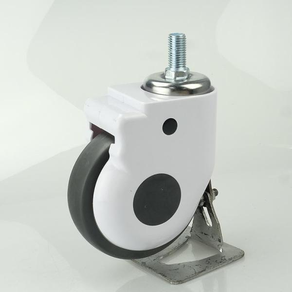 5 Inch Soft Wheel Screw Medical Bed Casters Grey TPR Anti-Winding Silent