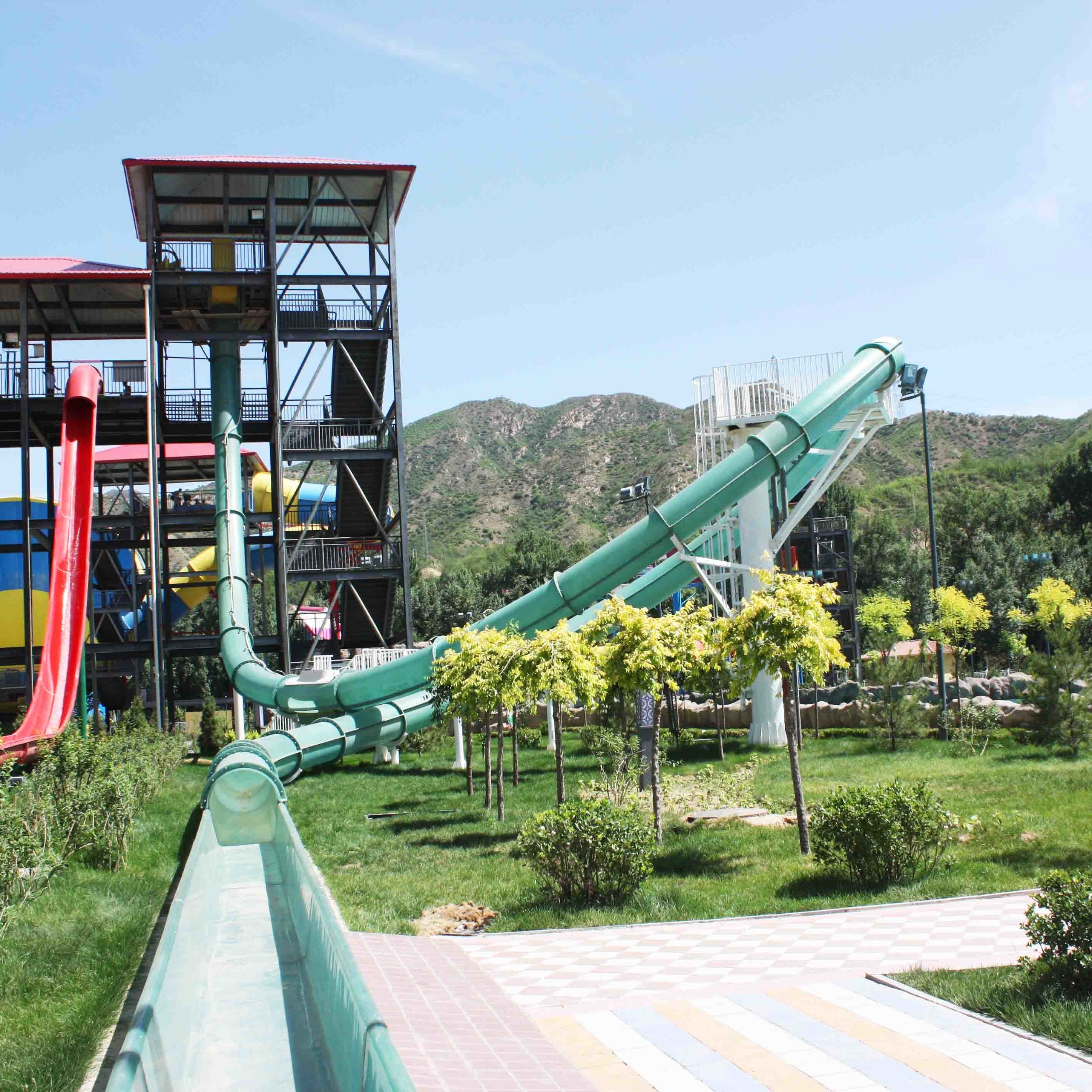 Aqua Loop Huge Fiberglass Water Slides For Adult , Fixed Type Slide for Outdoor Water Park