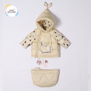 China Bilemi Winter Peppa Pig Printed Soft White Wool Hat Zip Up Long Sleeve Warmest Windproof With Gloves And Shoes Duck Down on sale