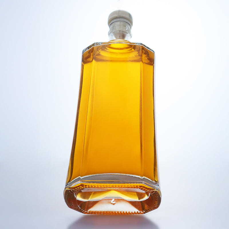 Customized Logo 500ml Clear Flint Glass Bottle for Gin Rum Champagne Brandy Whisky Liquor