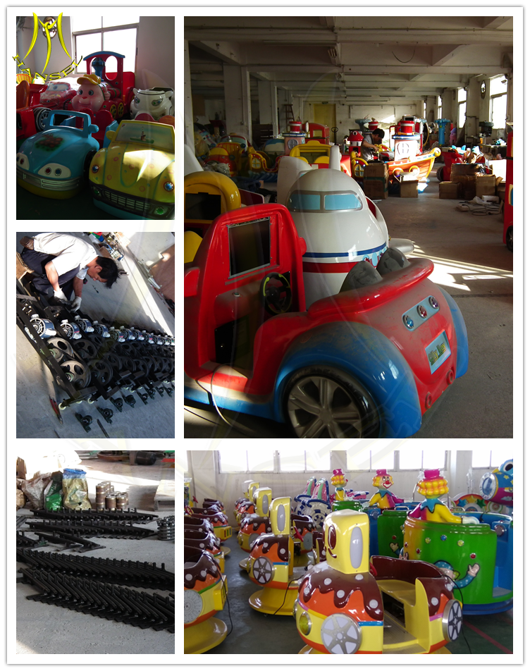 Hansel indoor coin operated fiberglass kiddie rides children game