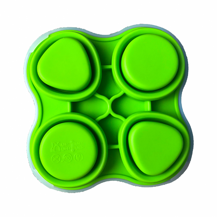 4 Cavities Silicone Kitchen Tool Baby Food Freezer Storage Trays With Lid
