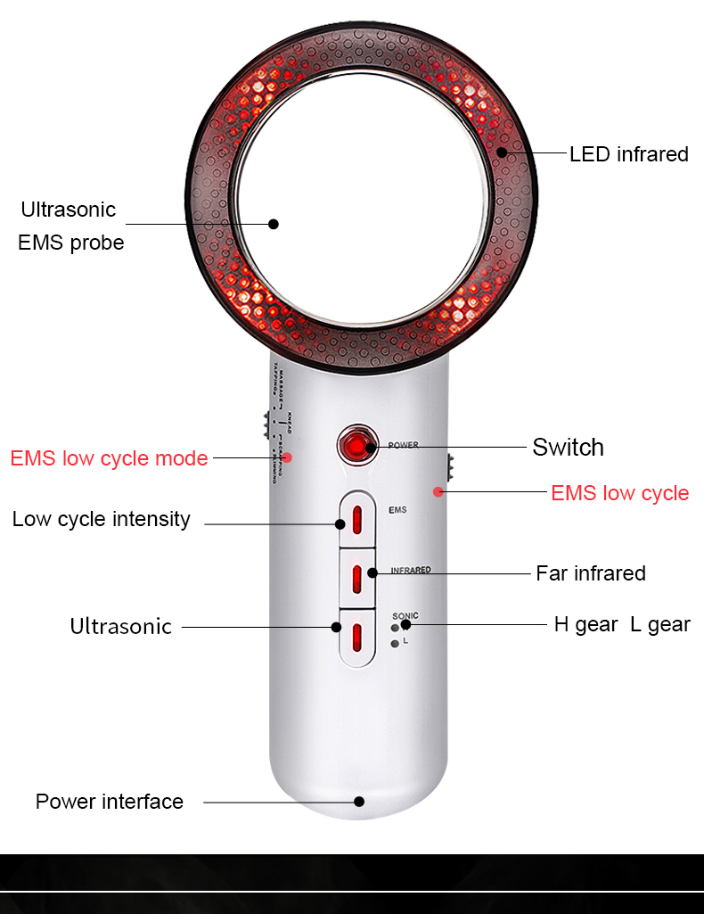 New Home Ultrasonic slimming instrument EMS Infrared Body Massager Fat Burner body beauty instrument
