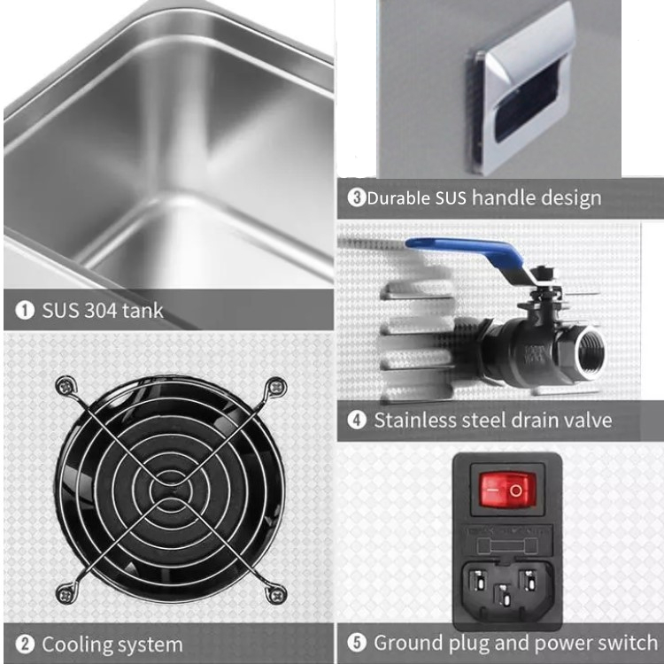150W Digital Ultrasonic Cleaner Watch Parts Clean 40khz 4.5L