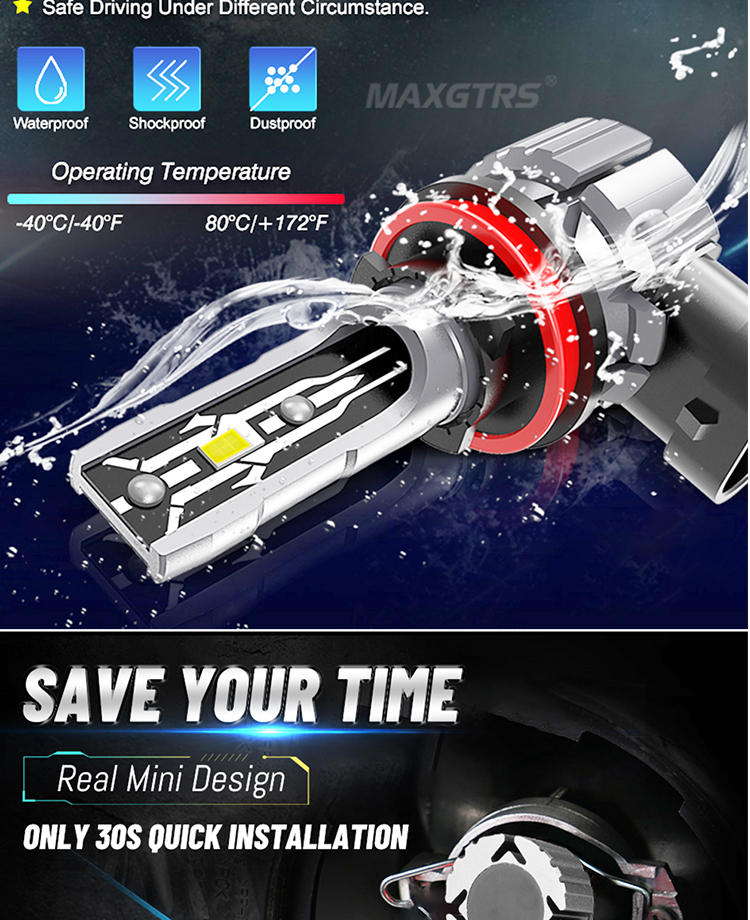 H11 Automotive LED Headlight E2 Series H7 9005 9006 9012 Lamp Fog Light For Cars