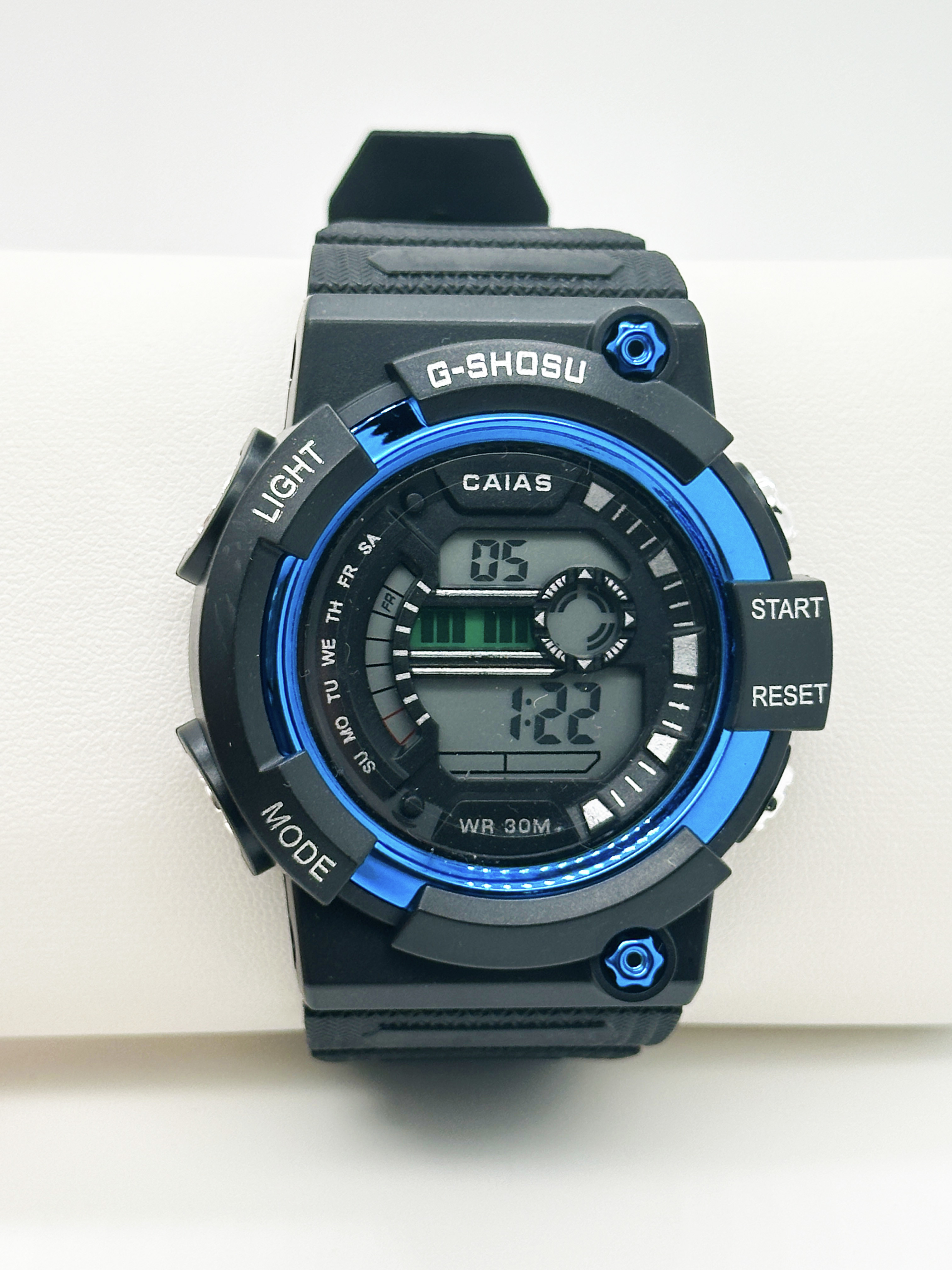 Sporty Black Dial Digital Watch with Silicone Band