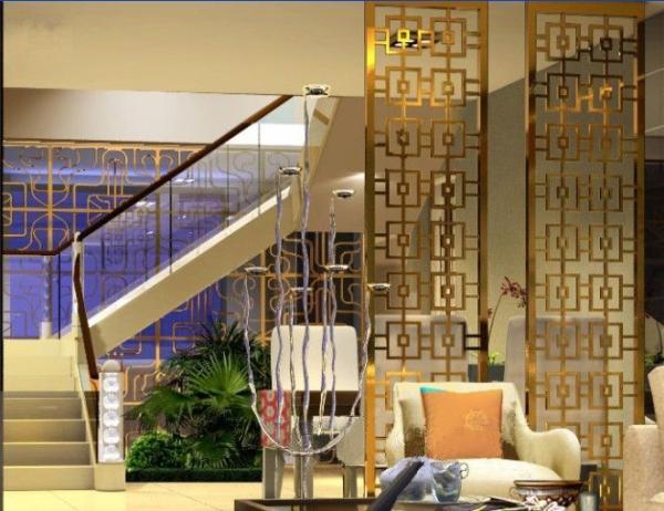 Bronze Cooper Metal Laser Cut Panels Color stainless steel room dividers For