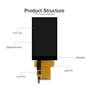 3.97 Inch IPS TFT LCD Display 480x800 Full View Angle MCU Interface