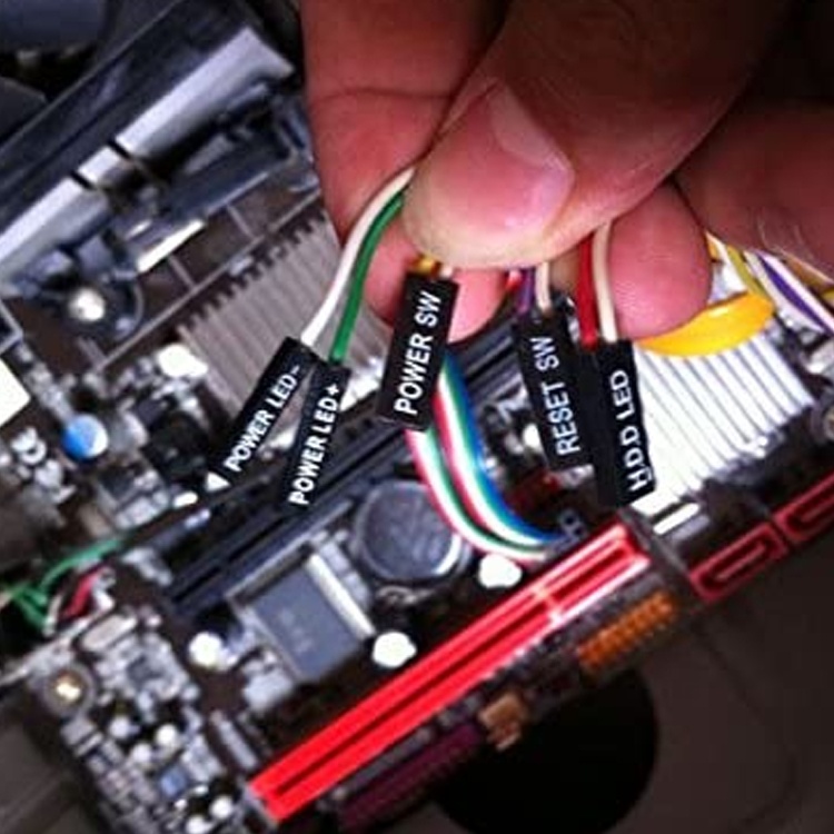 PC Case Computer Motherboard HDD Reset ATX Switch on off Power Cable with Led Light