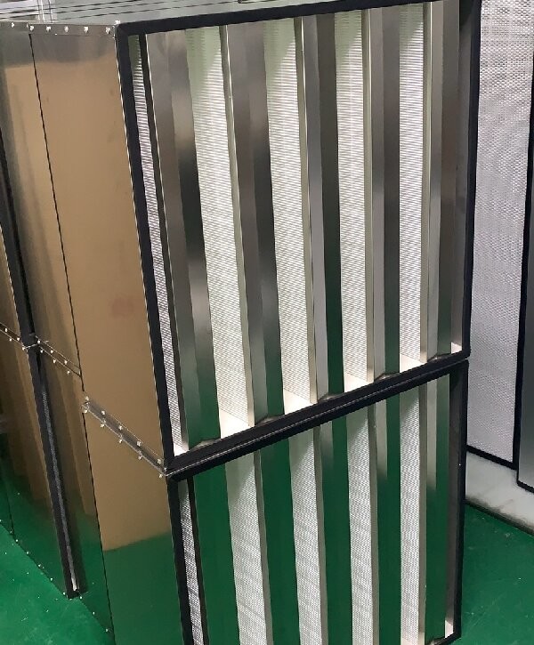 Plastic Frame / Metal Frame V Type Medium Compact Air Filter for Ventilation System