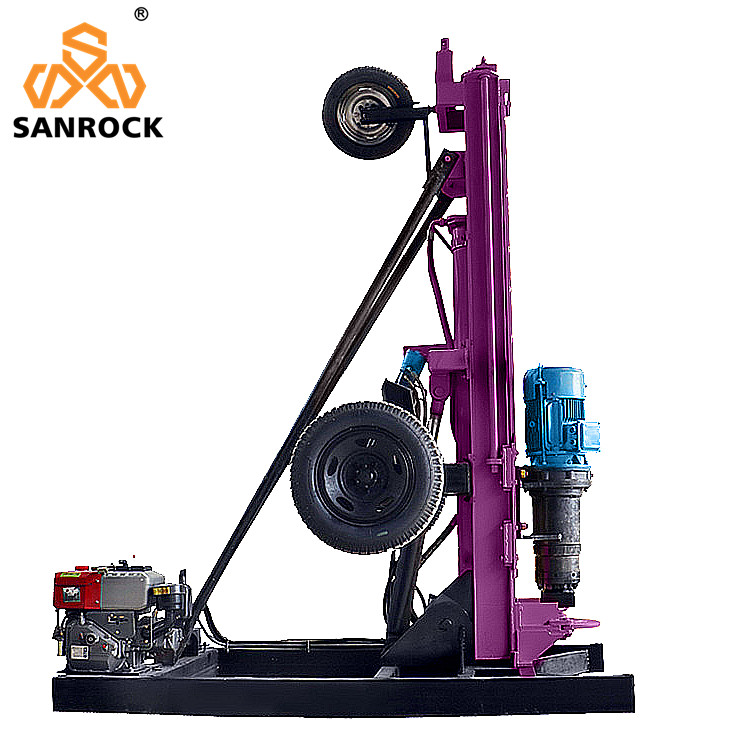 Hydraulic Rotary Borehole Portable Drilling Rig Mining Machine 50m Deep Rock Drilling Rig