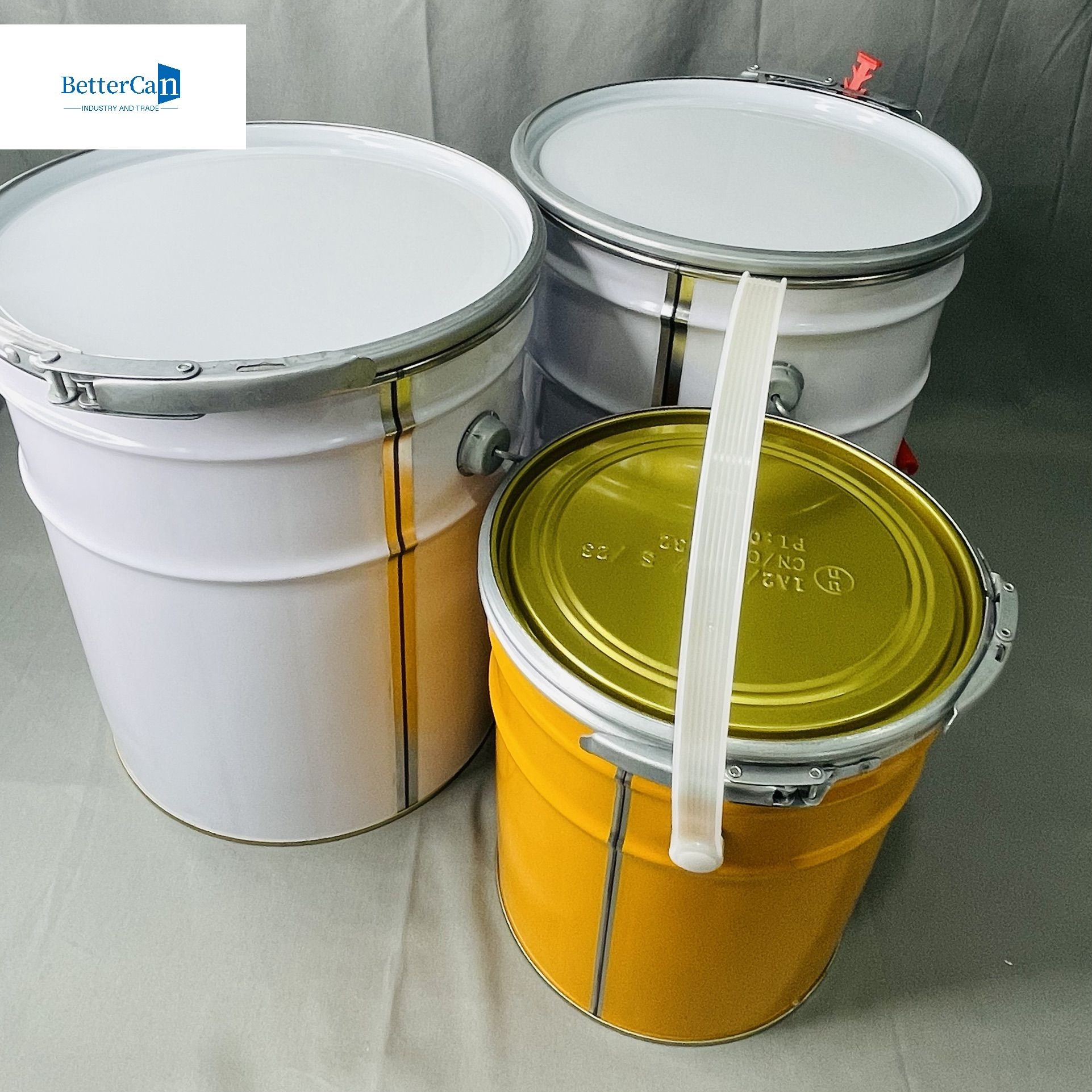 10 Liter Metal Pail Bucket With Lid 2.2 Gallon Liquid Packaging Empty Coated Can