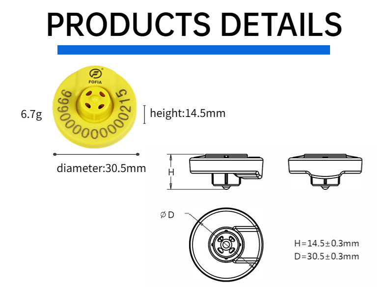 ET902 Custom TPU RFID Ear Tags Laser Engraved Cattle Ear Tags With Numbered Identification For Cow Pig Sheep Rabbit Farm Use