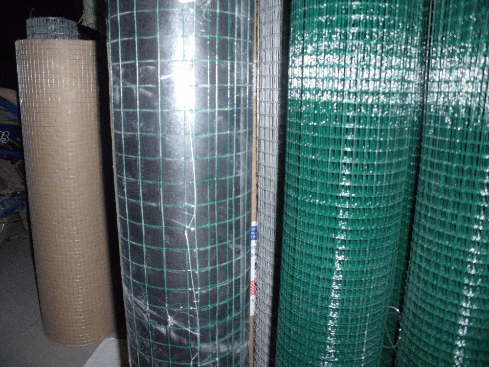 1/2'' , 3/4'' , 1'' , 1/4'' , 3/8'' , 5/8'' hole size , green pvc coated welded wire mesh