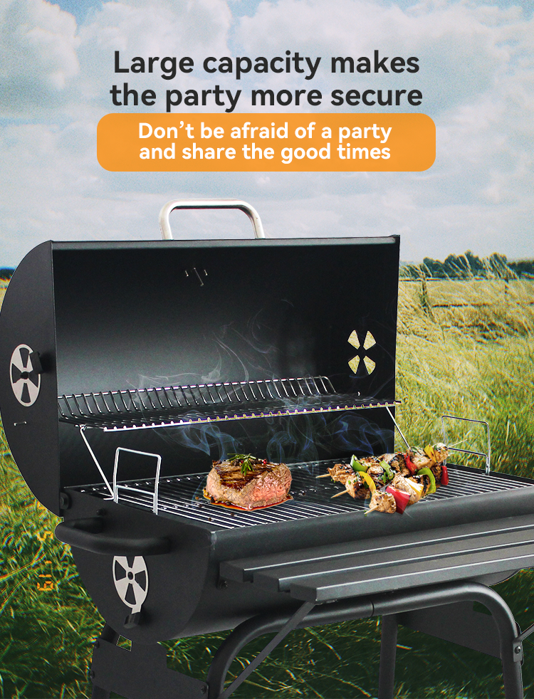 Folding Charcoal Grills Smokeless Outdoor Smoker Traiger with Chrome Plated Finish