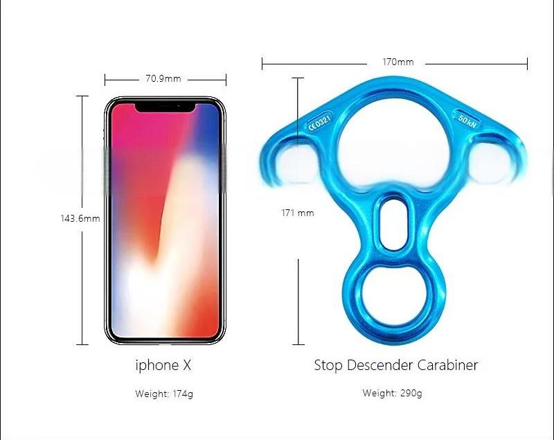 Outdoor Hardware Climbing Descender Figure Eight Ring for Rapid Descent Protection