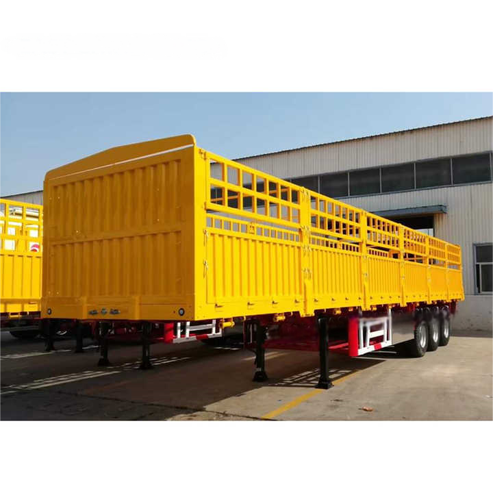 CIMC customized 3 Axles Transport Heavy Goods stainless steel Livestock Container Side Wall Fence Cargo Trailer