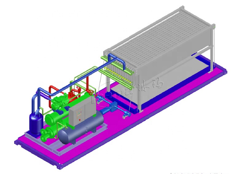RefComp Compressor 31.25KW 8T Container Block Ice Machine Removable for Port and Quay