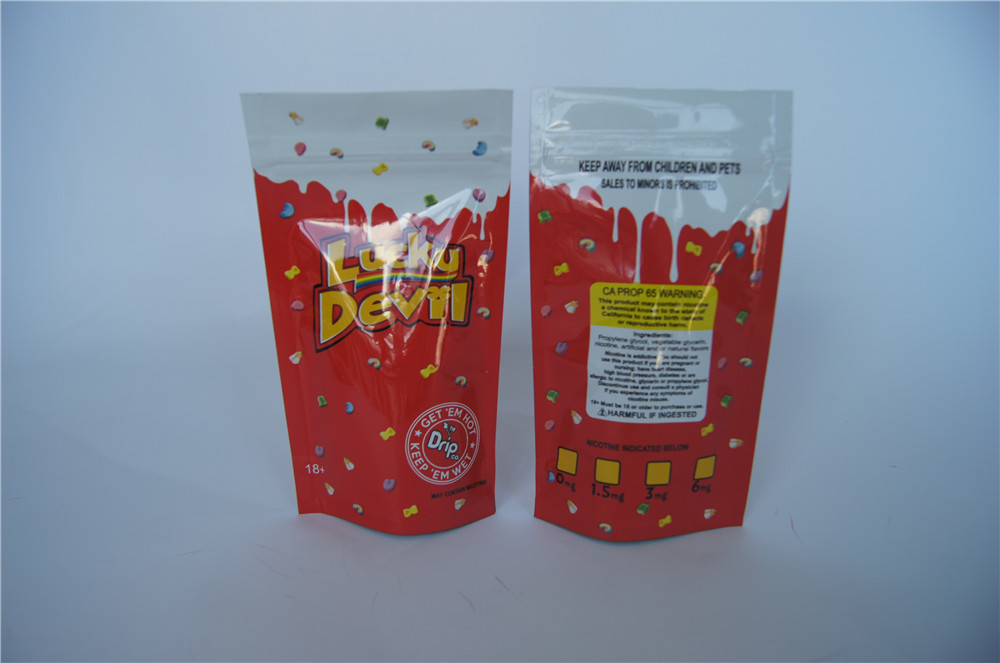 Custom Printing Stand Up Vape Package Packaging Bags with Zipper / Tear Notch