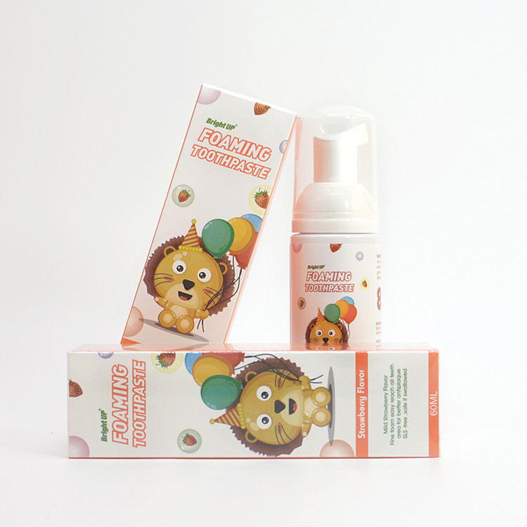 50ml Kids Toothpaste Mousse Swallowable Teeth Mothproof Strawberry Oral Cleaning Foaming Liquid
