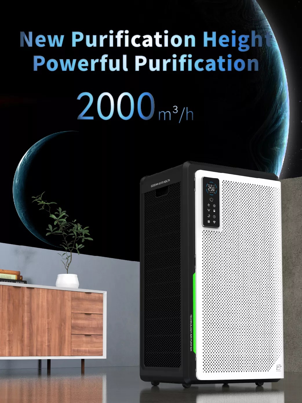 HOMEFISH H13 Luftreiniger Wall Mounted Air Purifier 2000m3/H