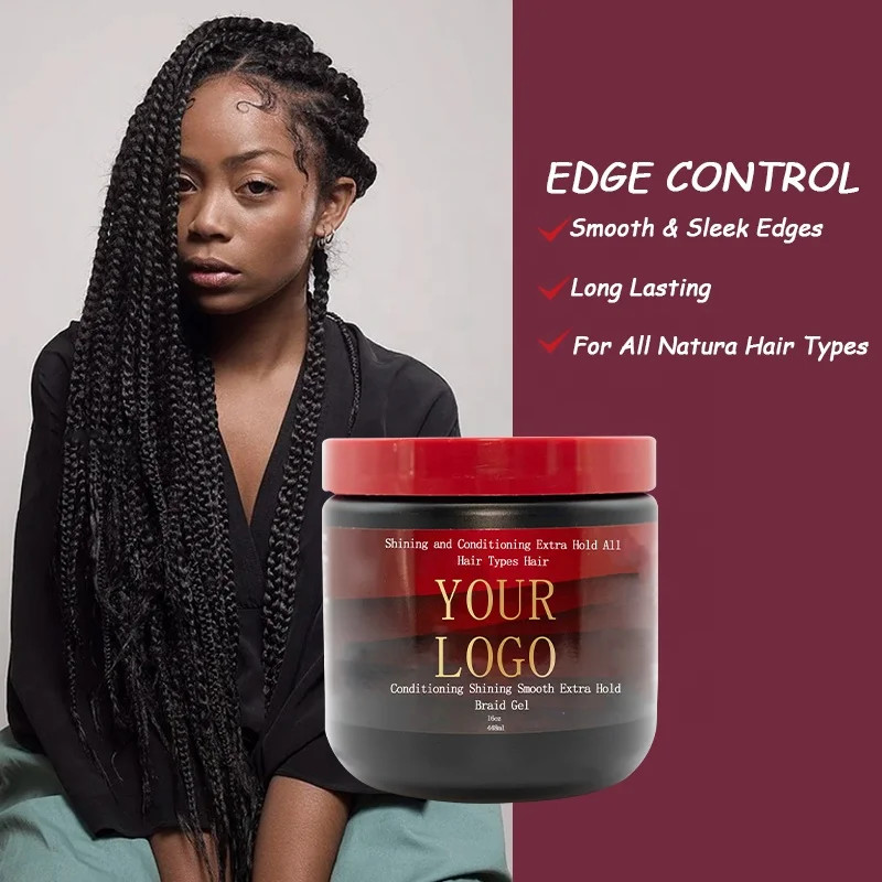 16oz Fast Shipping Extreme Hold Braid For All Hair Types Natural Smoothing Holding Hair Gel For Braids